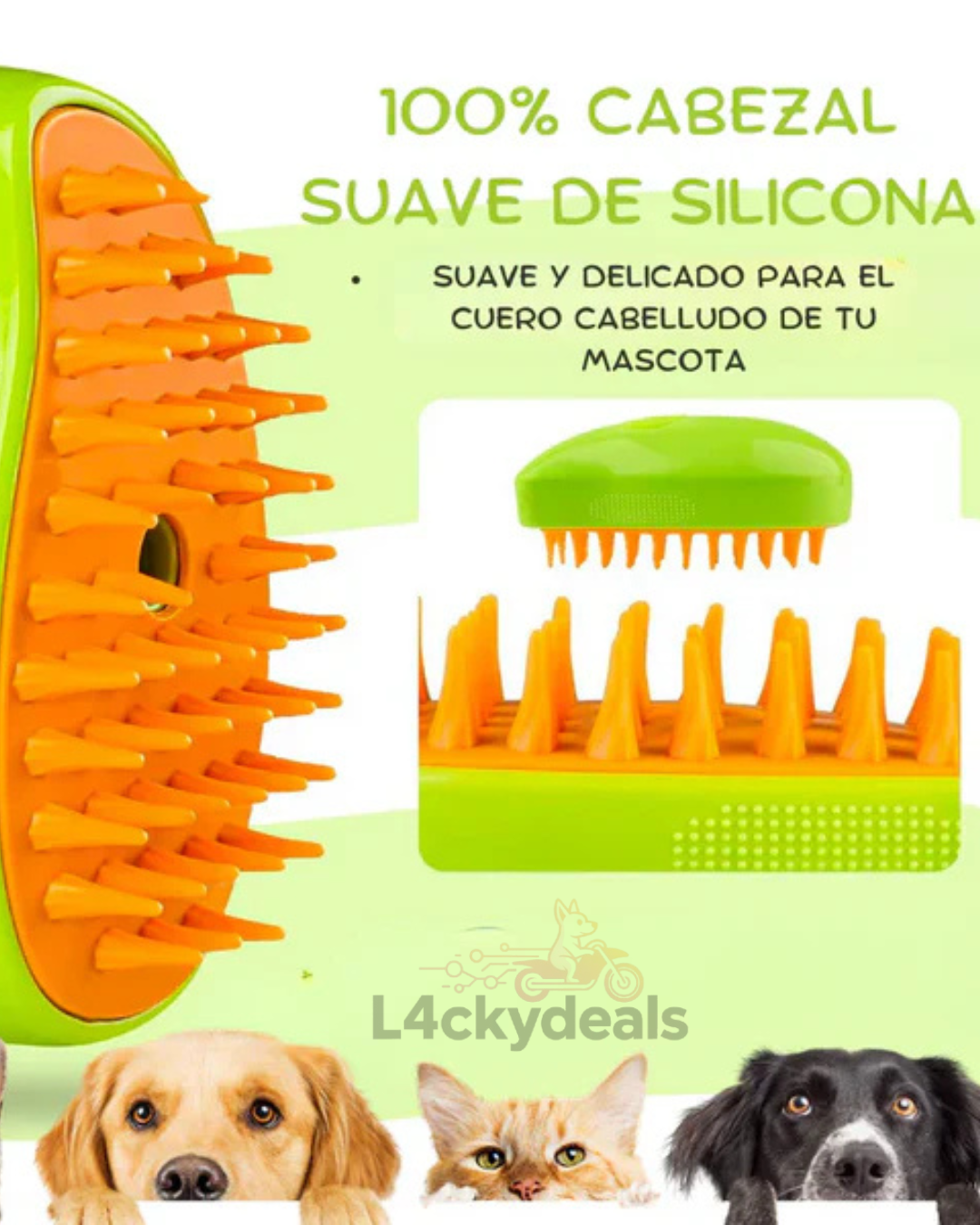 Cepillo de Vapor 3 en 1 Para Mascotas