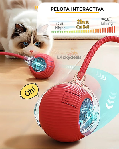 Pelota Interactiva para Gatos con Soga
