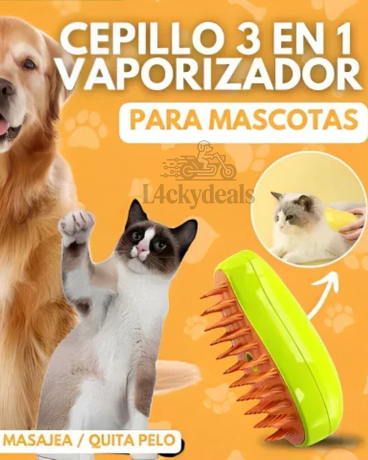 Cepillo de Vapor 3 en 1 Para Mascotas